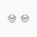 Yoko London - Trend Freshwater Pearl and Diamond Stud Earrings In White Gold